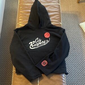 Overtime Black City Reapers cropped Hoodie with Red Accents